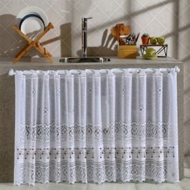 Cortina para Cozinha 2,00Mx80 cm Valência em Renda Havan Casa - Coffee