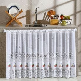 Cortina para Cozinha 2,00Mx80 cm Valência em Renda Havan Casa - Pimenta