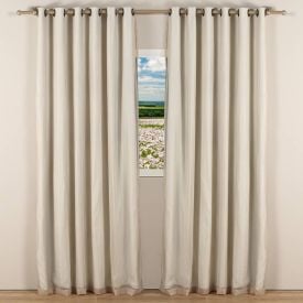 Cortina Para Quarto E Sala 3,60X2,50 M Pratika Lisa Slim Voil Havan Casa - Areia