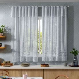 Cortina Para Cozinha 2,00X1,50 M Valencia Lisa Havan Casa - Branco