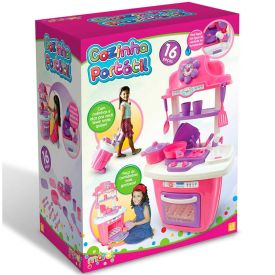Cozinha Infantil Portátil Vira Maleta Maral - Rosa