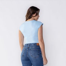 Cropped Feminino Em Poliamida Com Manga Japonesa Boby Blues