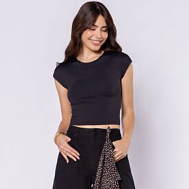 Cropped Feminino Com Manga Japonesa Boby Blues