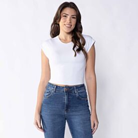 Cropped Feminino Com Manga Japonesa Boby Blues