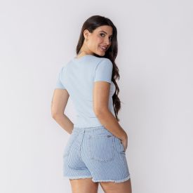 Cropped Feminino Manga Curta Boby Blues