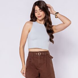 Cropped Regata Feminino Em Poliamida Boby Blues Azul Sky