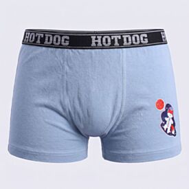 Cueca Boxer Infantil 2 a 10 Anos Em Algodão Hot Dog Azul Jeans