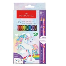 Lápis de Cor 12 Cores e 2 Lápis Cores Misturinha Faber Castell - Unicórnio