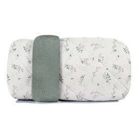 Edredom Casal Dupla Face Malha Blend Altenburg  - Olivia Floral Verde