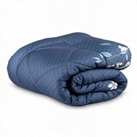 Edredom Casal Dupla Face Plush Versátile Havan Casa - Malu Floral Azul