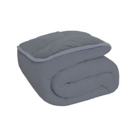 Edredom Casal Plush/Malha Liso Dupla Face Havan Casa - Cinza