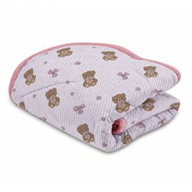 Edredom para Berço Malha 100% Algodão Havan Baby - Urso Rosa