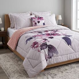 Edredom Queen Dupla Face Plush Versátile Havan Casa - Cecilia Floral Rosa