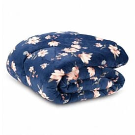Edredom Queen Plush Inove Provence Havan Casa - Zoe Floral Azul