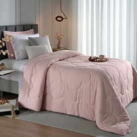 Edredom Solteiro 100% Poliéster Elegance Havan Casa - Rosa