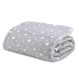 Edredom Solteiro Microfibra 100% Poliéster Kids Solecasa - Estrelas Cinza