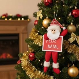 Enfeite De Pendurar Feliz Natal 25 Cm Rio Master - Sortido