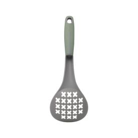 Escumadeira De Nylon Com Cabo Em Borracha Havan Casa 31Cm - Cinza e Verde