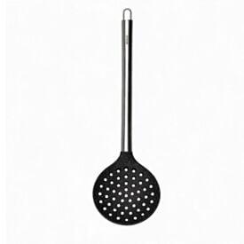 Escumadeira de Silicone Cabo em Inox 34,5 cm Duo Preto Brinox
