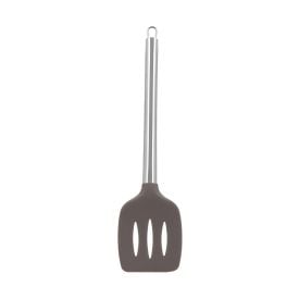 Espátula Vazada Silicone com Cabo Inox Havan Casa 35Cm - Cinza