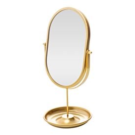 Espelho Giratório com Base de Armazenamento Dourado Wolff