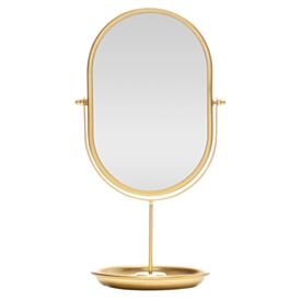 Espelho Giratório com Base de Armazenamento Dourado Wolff
