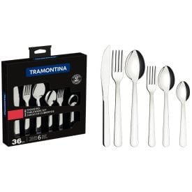 Faqueiro De A&ccedil;o Inox Malibu Tramontina 36 Pe&ccedil;as - Inox