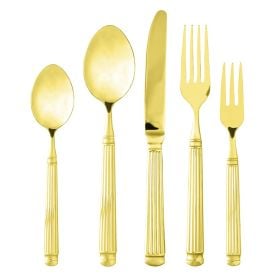 Faqueiro Inox Gr&eacute;cia Dourado 30 Pe&ccedil;as Lyor