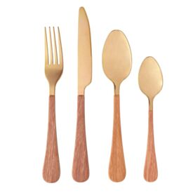 Faqueiro Milão Dourado Wolff 24 Peças - Inox