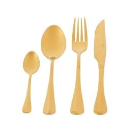 Faqueiro Positano Inox Lyor 24 Pe&ccedil;as - Dourado
