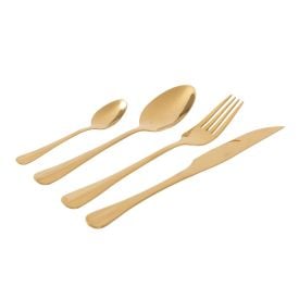 Faqueiro Positano Inox Lyor 24 Pe&ccedil;as - Dourado