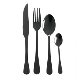 Faqueiro Positano Inox Lyor 24 Pe&ccedil;as - Preto