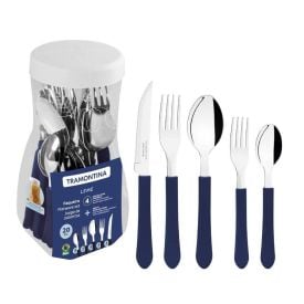 Faqueiro Tramontina Leme Aço Inox 20 Peças - Azul