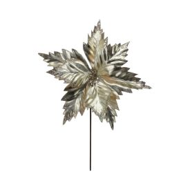 Flor Poinsétia Metalizada Dourada Havan Casa - 30Cm