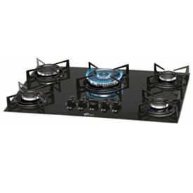 Fogão Cooktop Fischer 5 Bocas Mesa de Vidro Preto