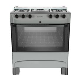 Fogão De Piso Mueller Titânio Com 5 Bocas Mesa Aço Inox Mfi5bb - Bivolt