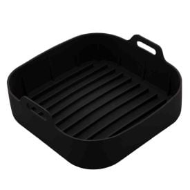 Forma Quadrada Silicone para Air Fryer Lyor 20Cm - Preto