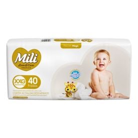 Fralda Descartável Mili Love & Care Tamanho Xxg - 40 Unidades