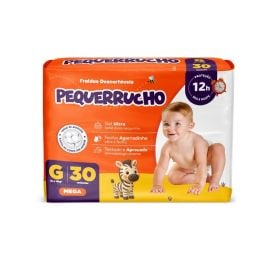 Fraldas Descartavéis Pequerrucho Baby Mega G - 30 Unidades