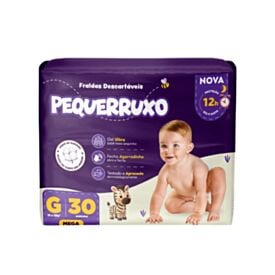 Fraldas Descartavéis Pequerruxo Baby Mega G - 30 Unidades