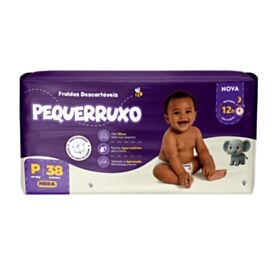 Fraldas Descartavéis Pequerruxo Baby Mega P - 38 Unidades