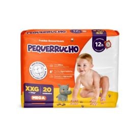Fraldas Descartavéis Pequerrucho Baby Mega Xxg - 20 Unidades