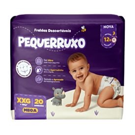 Fraldas Descartavéis Pequerruxo Baby Mega Xxg - 20 Unidades