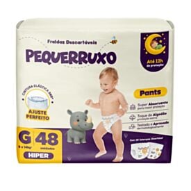 Fraldas Descartavéis Shortinho Pequerruxo Baby Hiper G - 48 Unidades