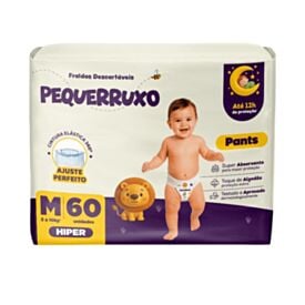 Fraldas Descartavéis Shortinho Pequerruxo Baby Hiper m - 60 Unidades