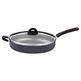 Frigideira Reta com Tampa de Vidro Tramontina Starflon Max 30 cm 4,7 Litros - GRAFITE