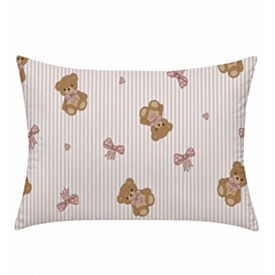 Fronha Avulsa Bebê 30X40cm Malha Yoyo Baby - Urso Rosa