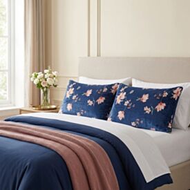 Fronha Avulsa Plush Estampada 50Cmx70cm Havan Casa - Zoe Floral Azul