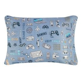 Fronha Avulsa Infantil Microfibra Havan Kids 1 Pç - Gaming Azul