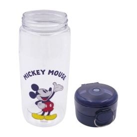 Garrafa de Água de Plástico Mickey Mouse Disney 600 ml - Transparente e Azul